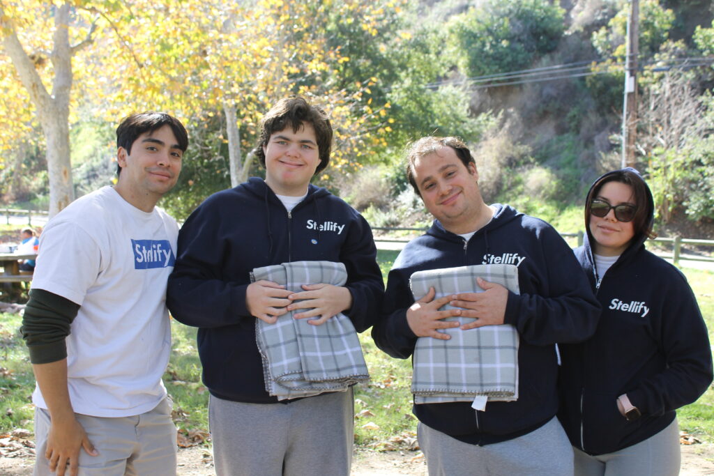 autism group independent living skills, folding blankets