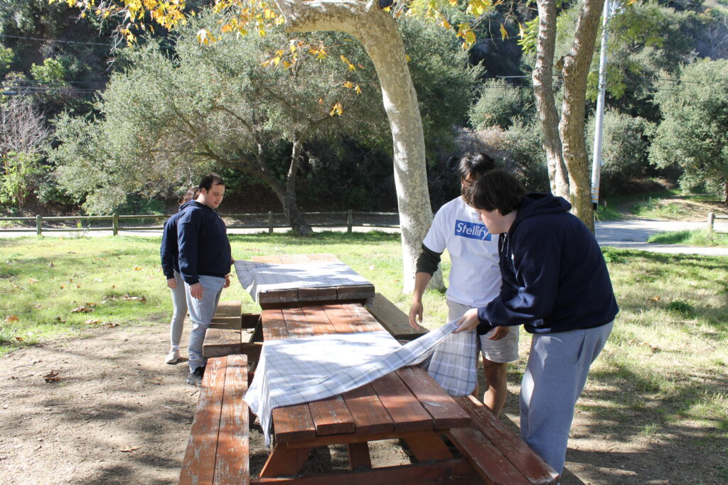 Autistic Program Independent Living Skills. Folding Blankets.